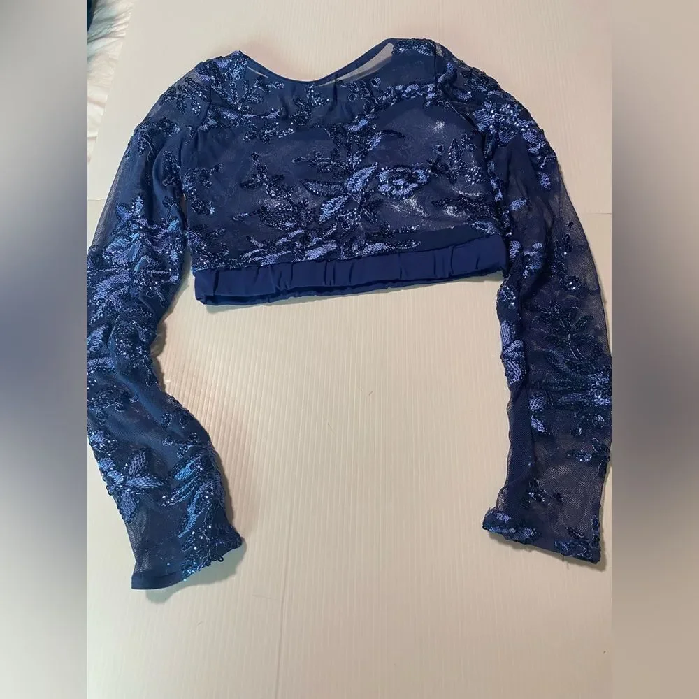 WEISSMAN solo Dance Costume 2 piece navy blue lyrical Guiltfree 10337 SA adult